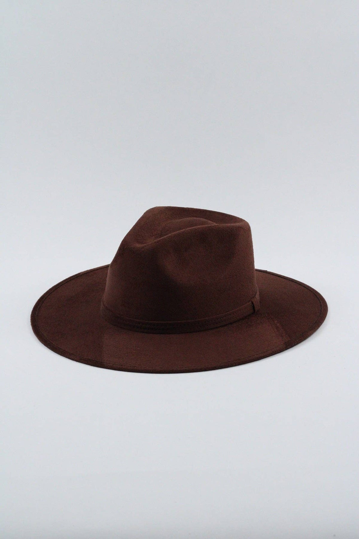Vegan Suede Rancher Hat - Chocolate