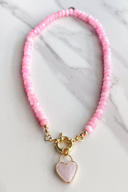 Gemstone Candy Necklace - Pink