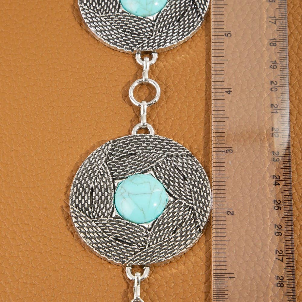 Textured Disc Concho Chain Belt