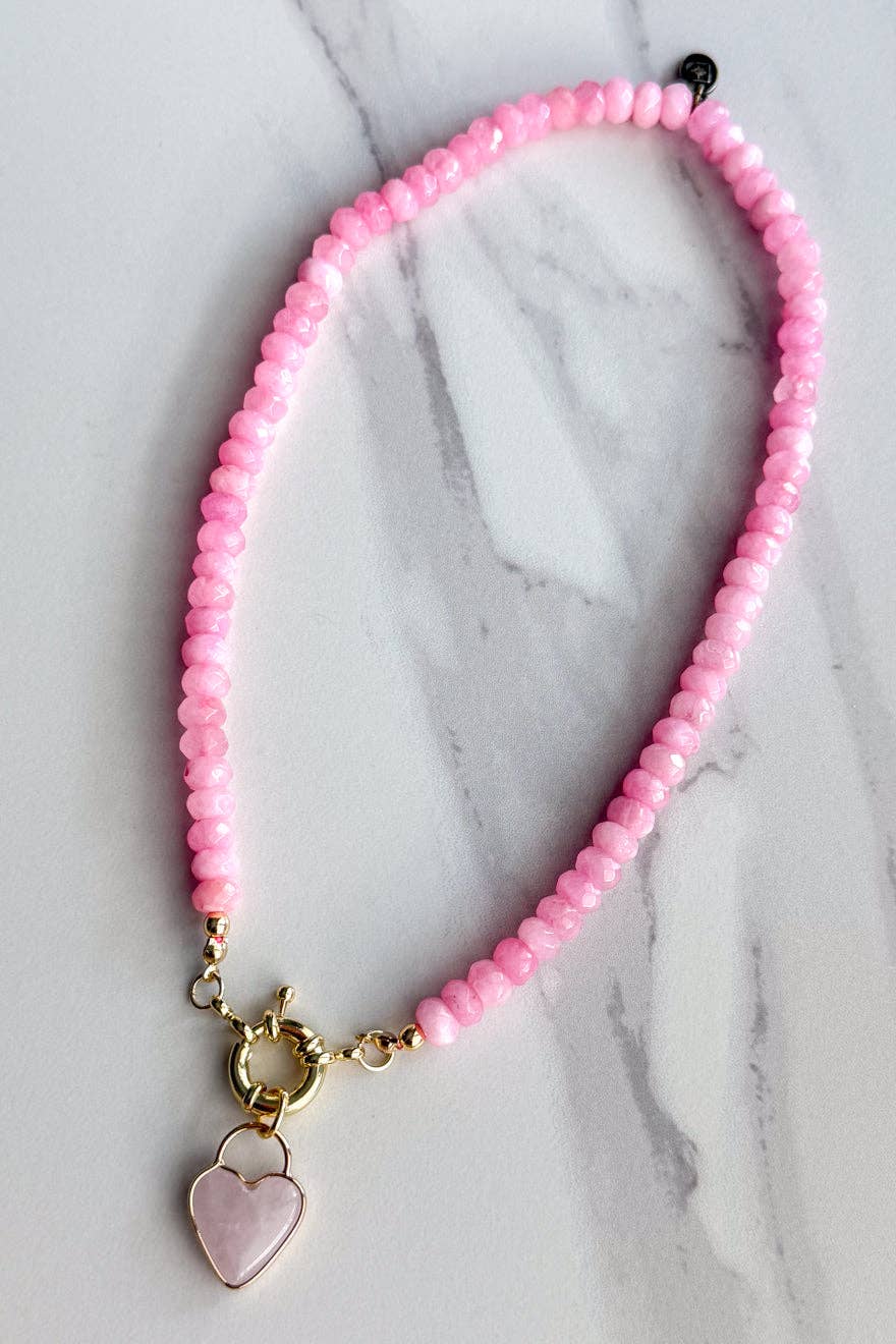 Gemstone Candy Necklace - Pink