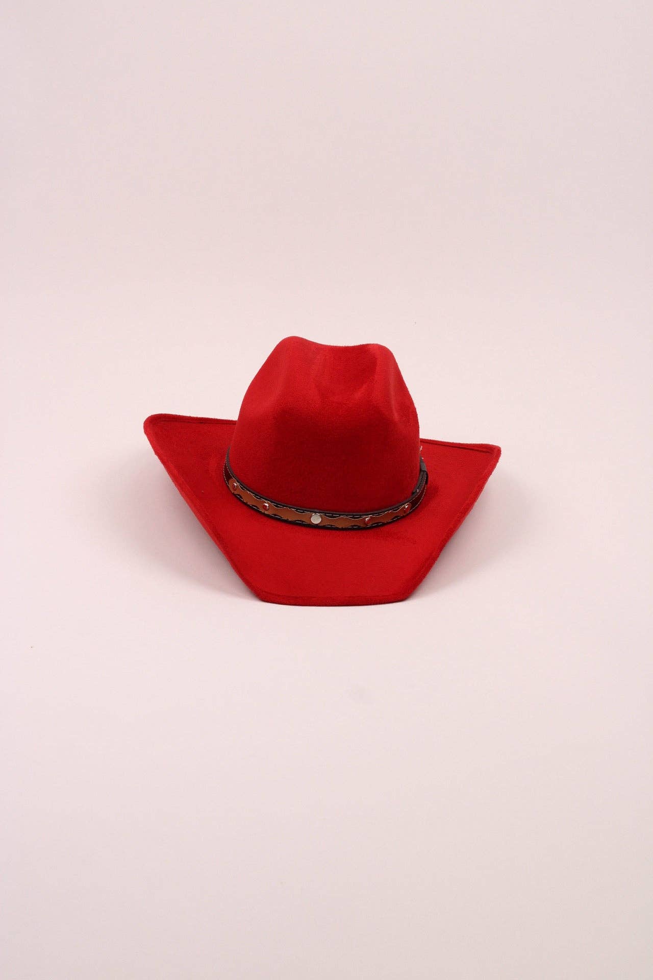 Kids Vegan Suede Austin Hat - Lipstick Red