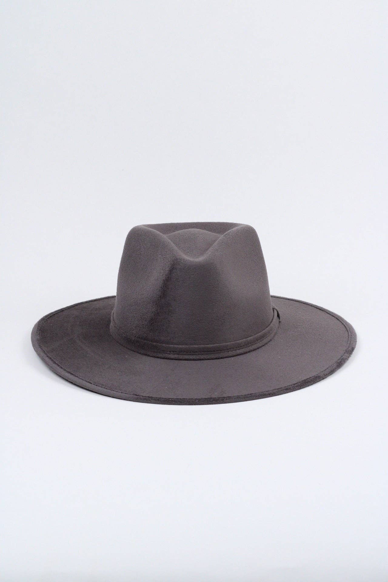 Vegan Suede Rancher Hat - Charcoal Grey