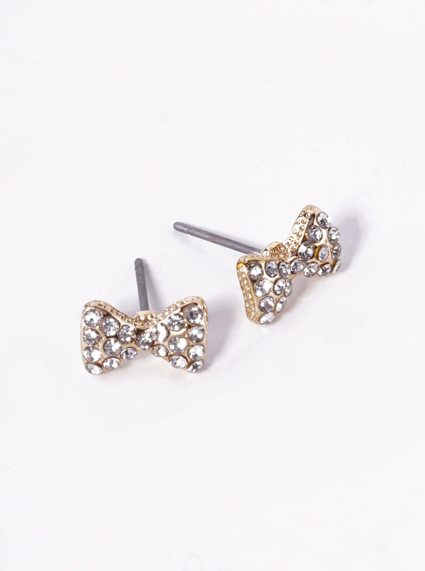 Pearl Beaded 6mm Ribbon Bow Stud Earrings