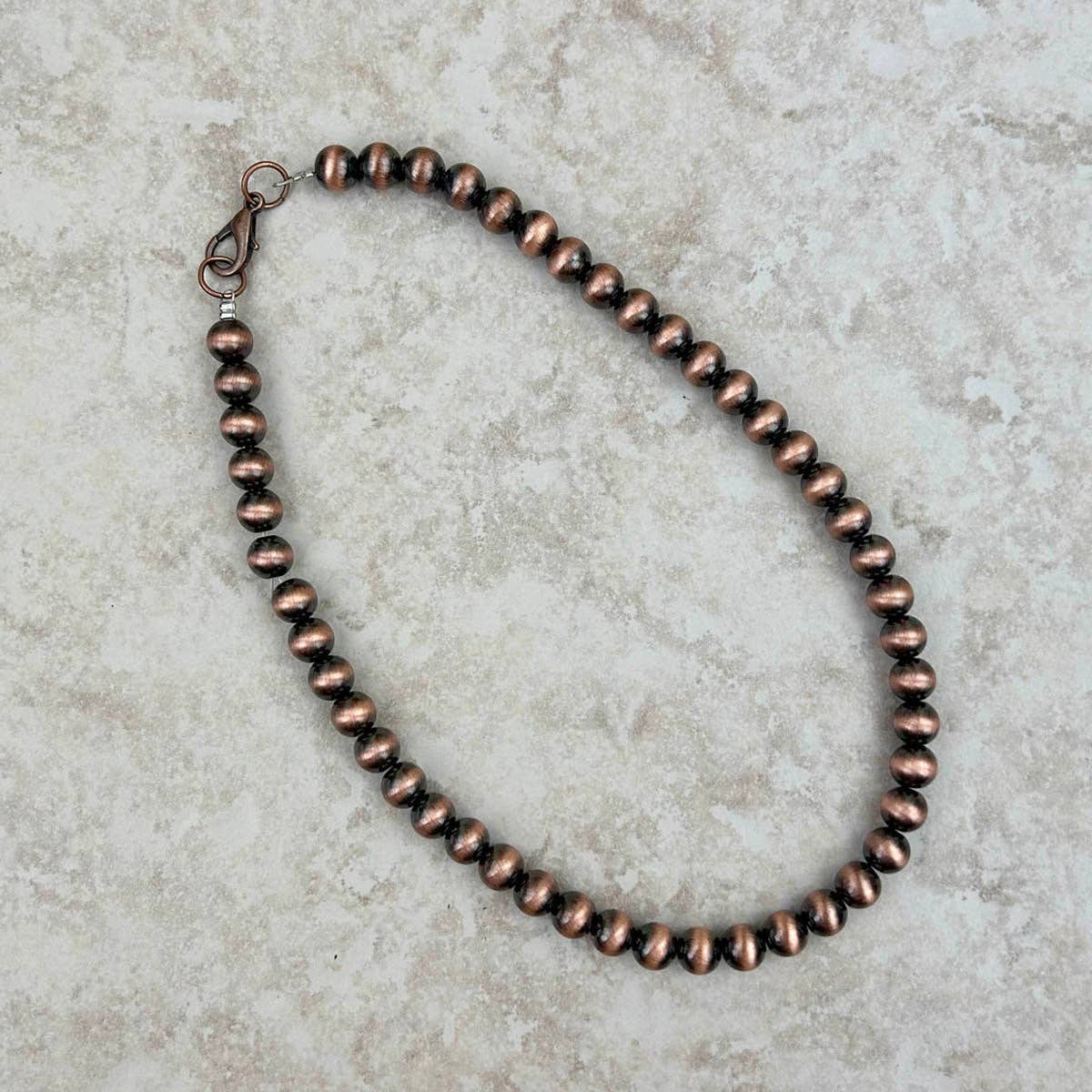 Copper-Tone 8mm Pearl Beads 15" Long