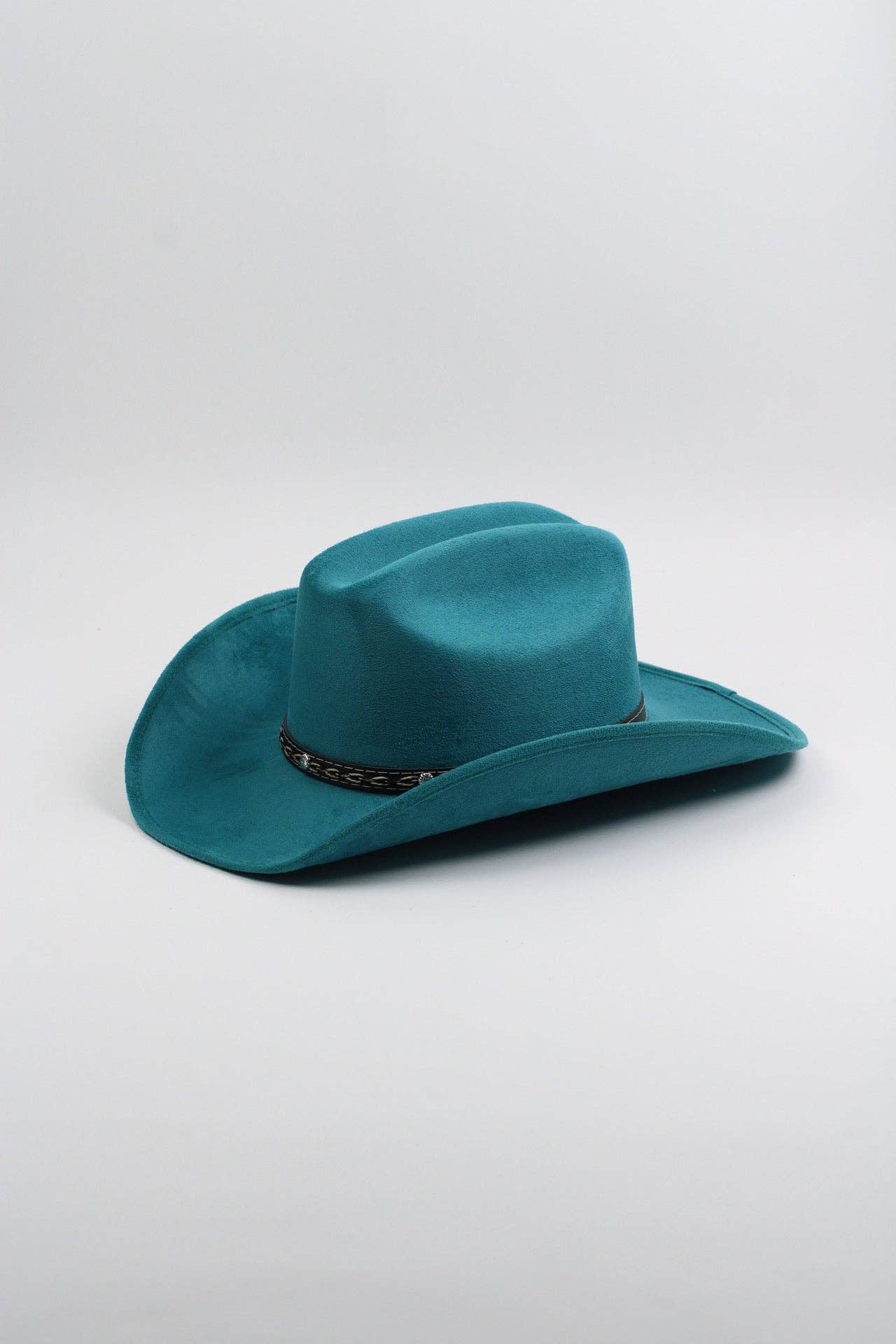 Texana Vegan Suede Cowboy Hat - Turquoise