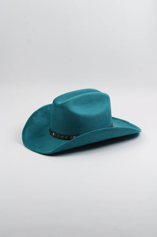 Texana Vegan Suede Cowboy Hat - Turquoise