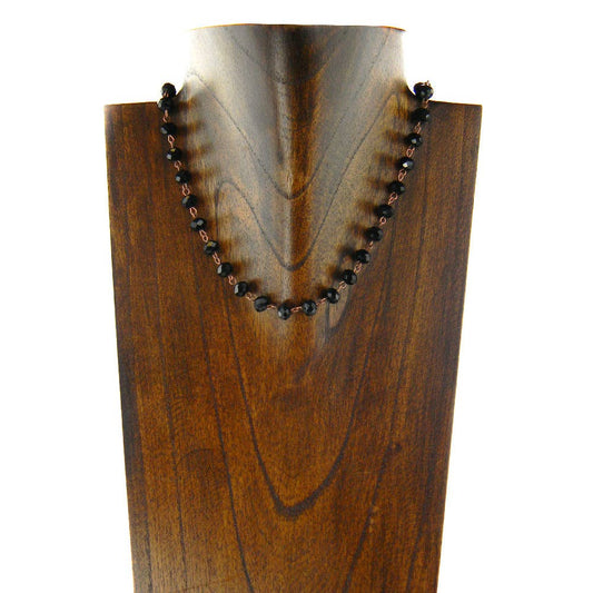 Black Crystal Bead Necklace