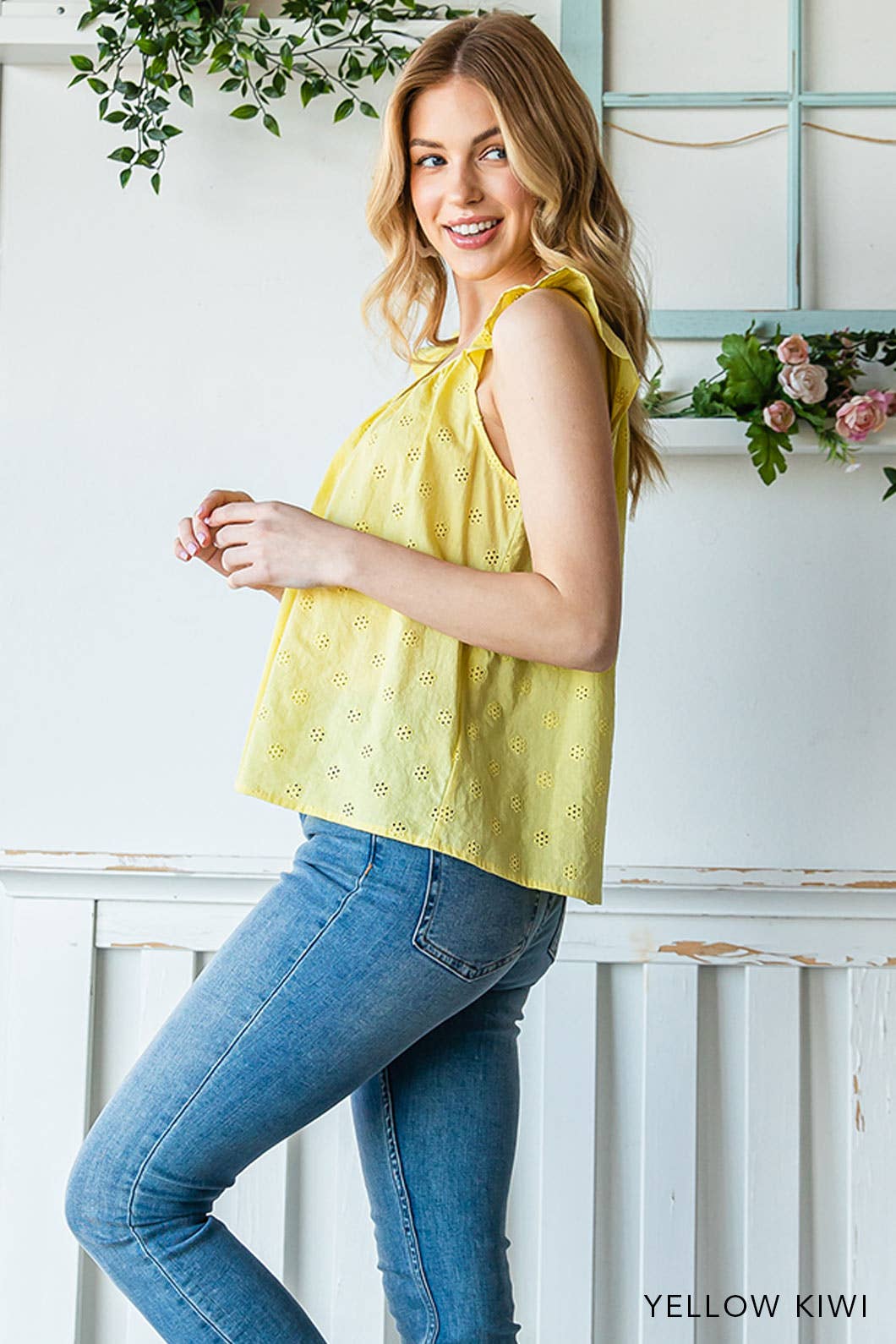 Eyelet Ruffle Blouse