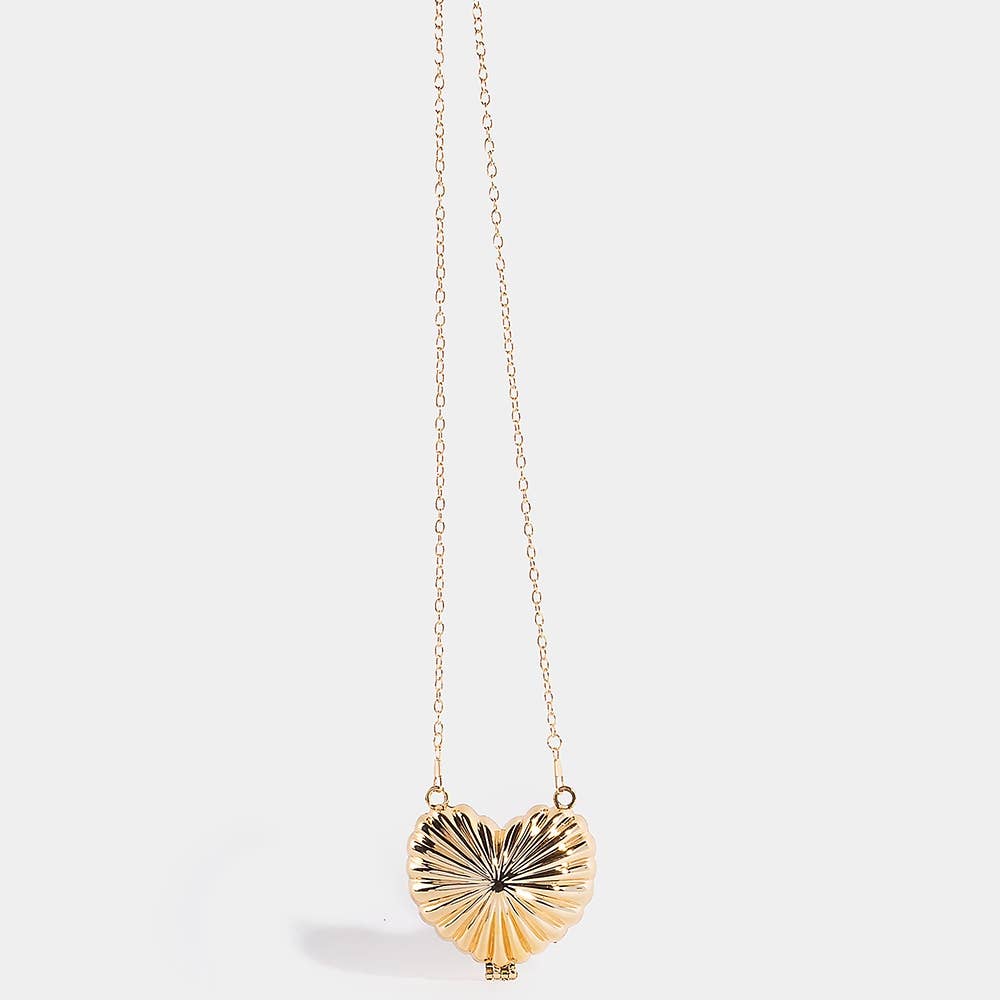 Metallic Shining Heart Clutch Coin Purse