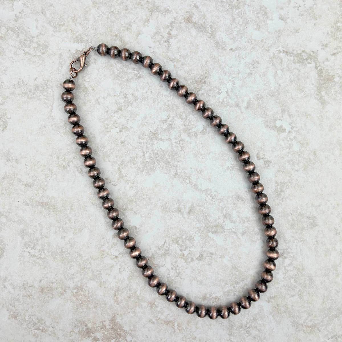 Copper-Tone 8mm Pearl Beads 17"Long