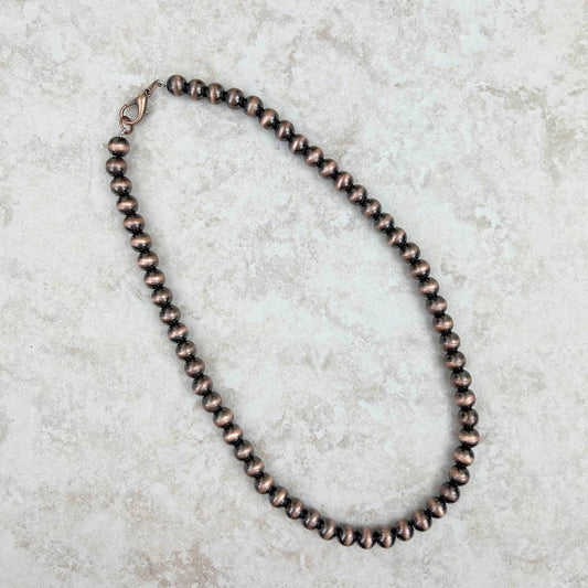 Copper-Tone 8mm Pearl Beads 17"Long