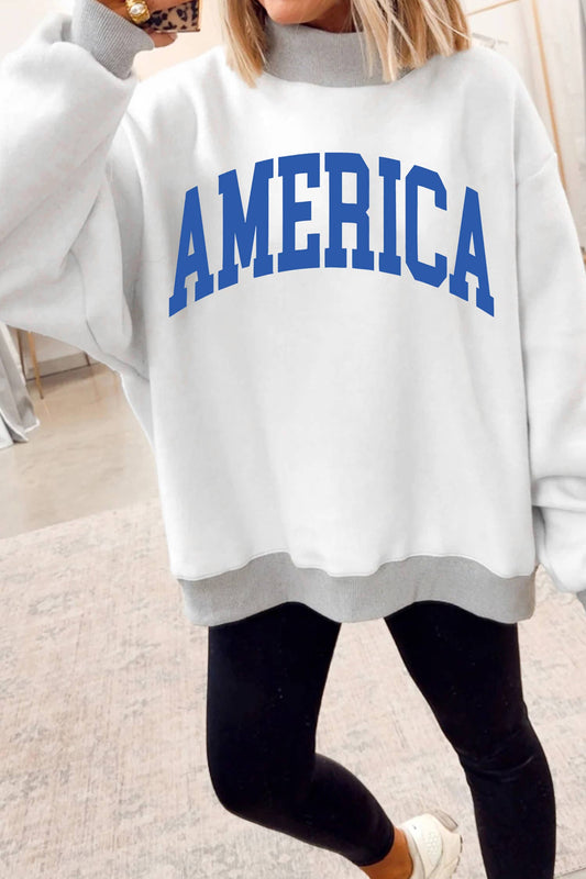 America/USA Reversable Mock Neck Sweatshirt