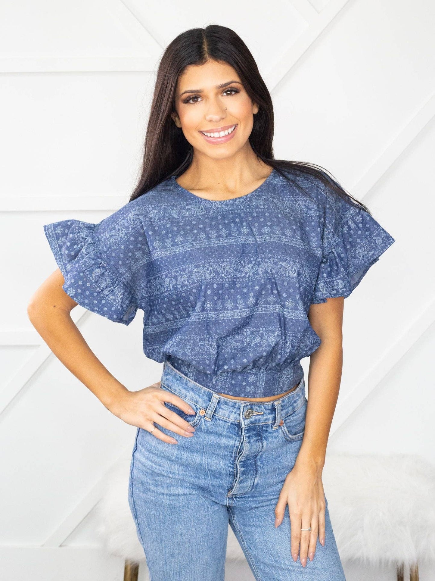 Chambray Contemporary Top