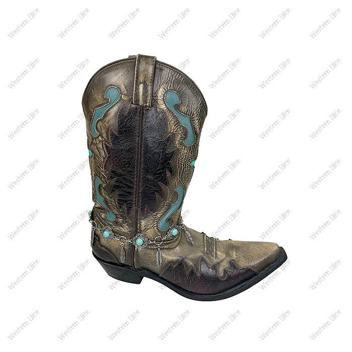 Boot Chain with Turquoise Colored Stones