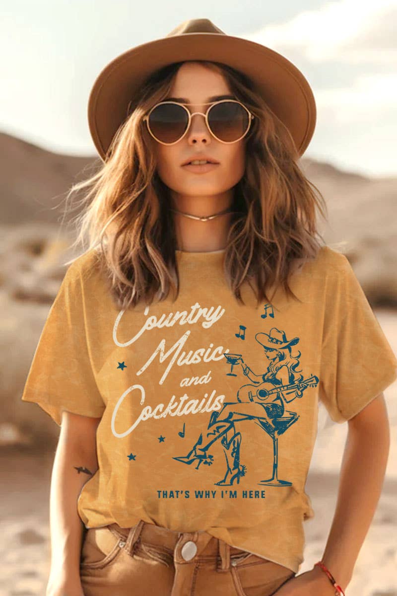 Country Music and Cocktails Tee