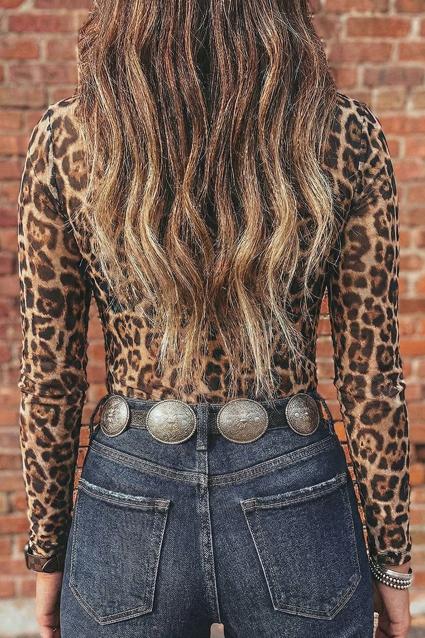 Leopard Print Mesh Top