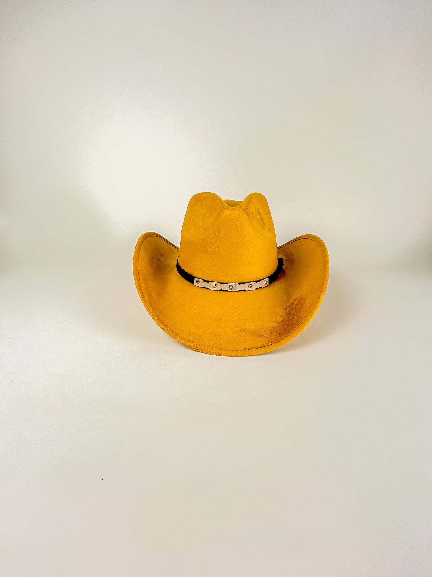 Santa Fe Vegan Suede Cowboy Rancher Hat - Mustard