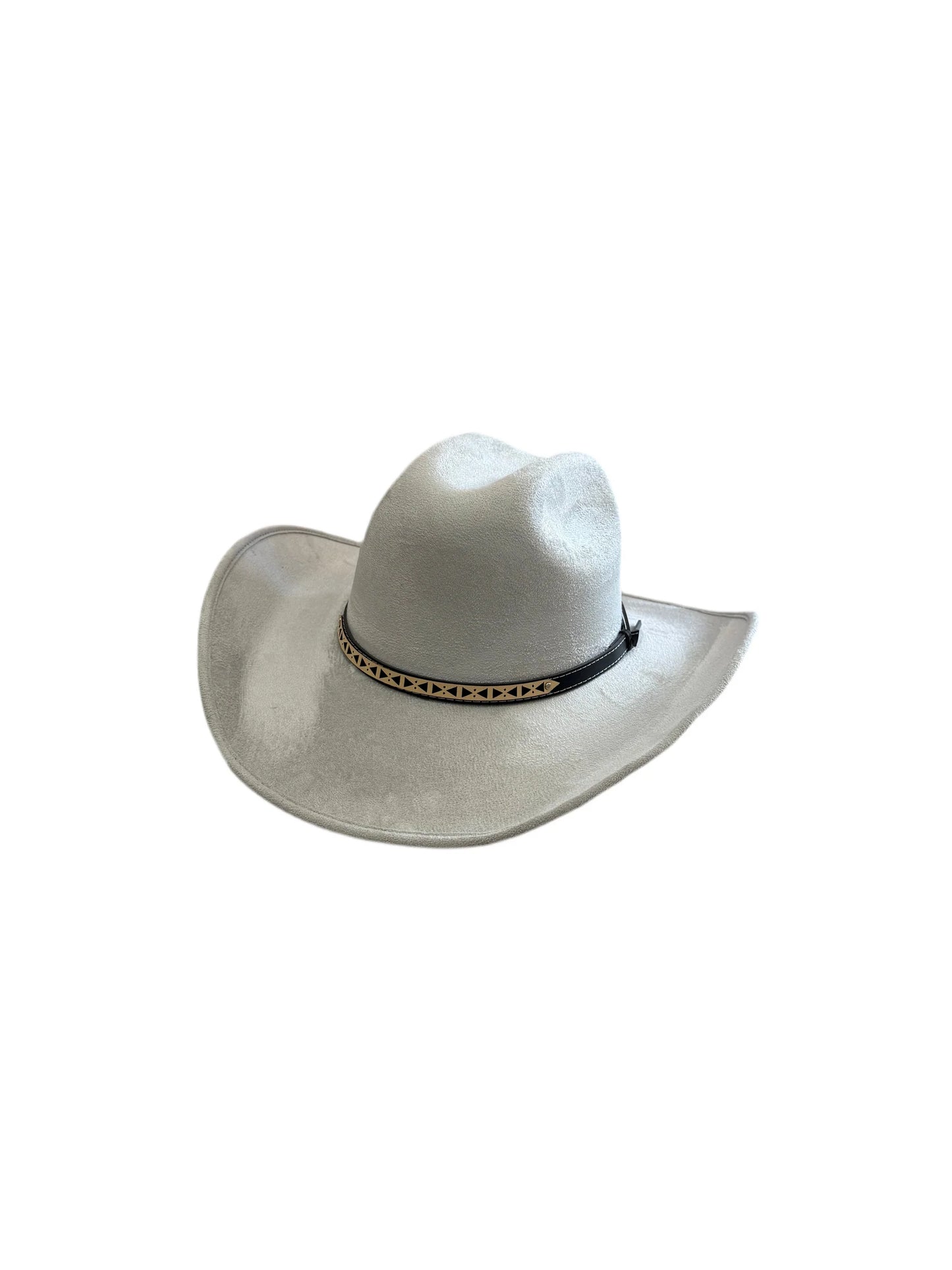 Austin Vegan Suede Cowboy Hat - Light Grey