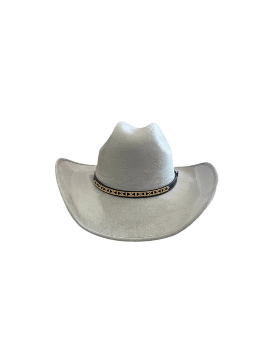 Austin Vegan Suede Cowboy Hat - Light Grey