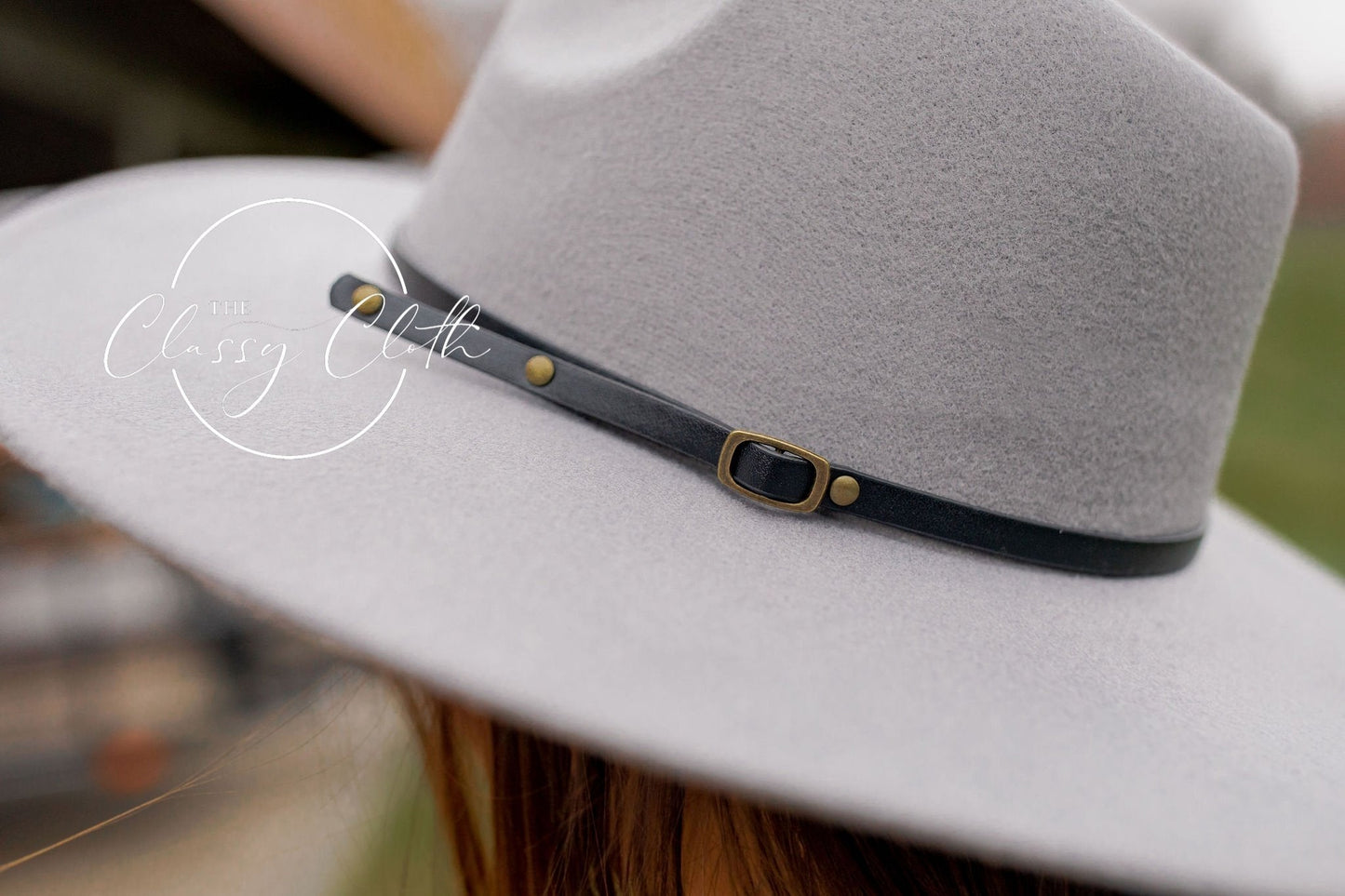 Wide Brim Felt Hat - Grey