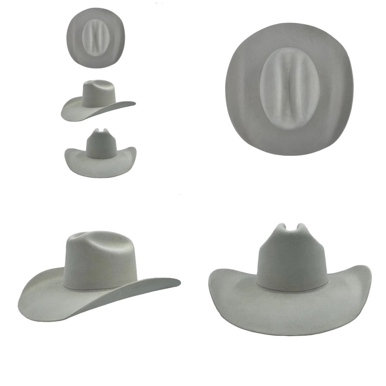 Wren Merino Wool Western Hat - Light Grey