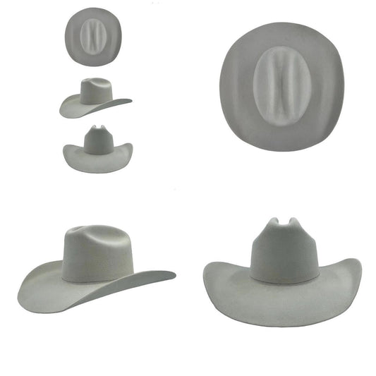 Wren Merino Wool Western Hat - Light Grey