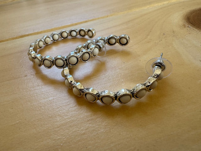 Ivory Stone Hoop Earring