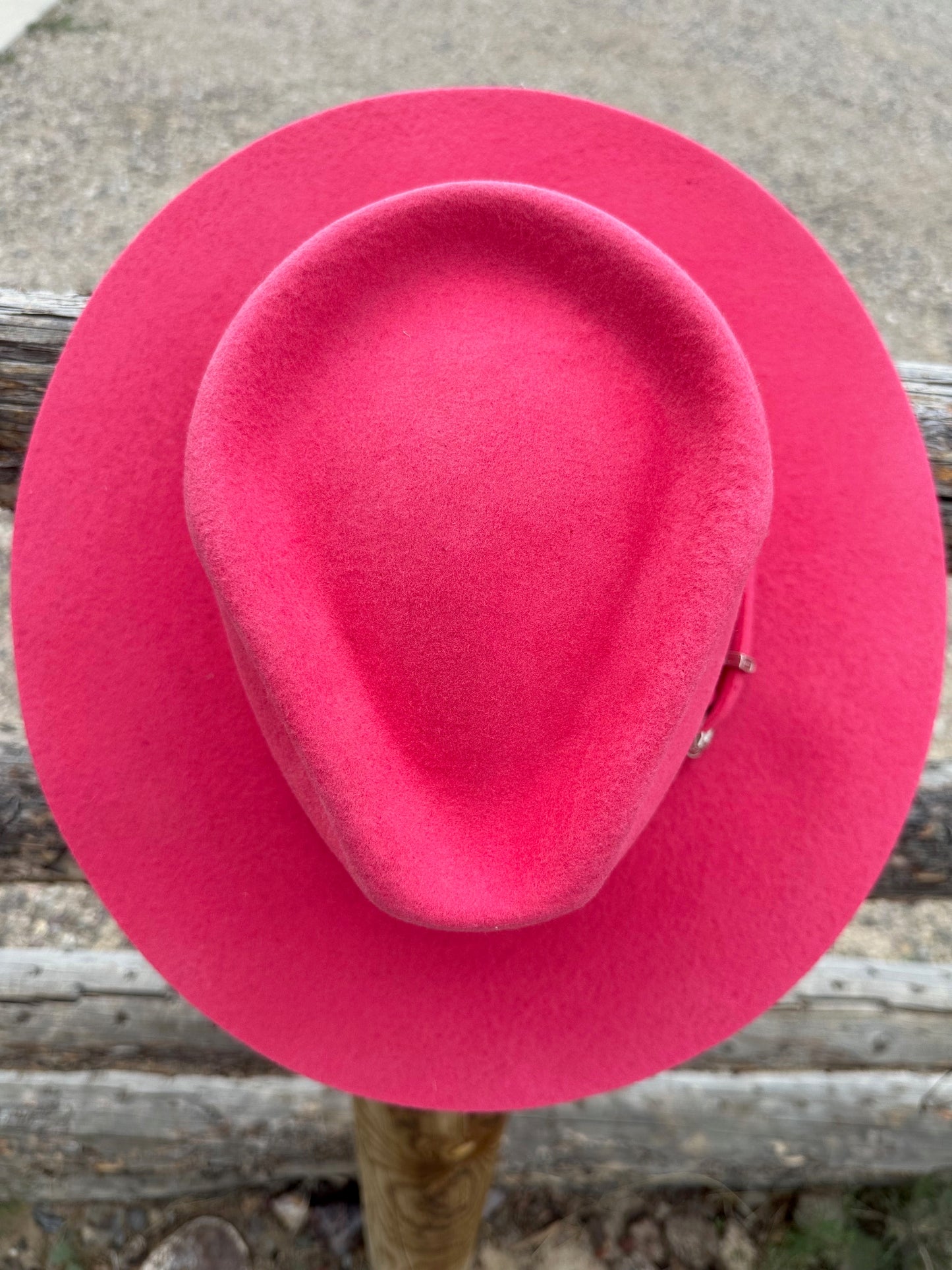 Emery Merino Wool Teardrop Rancher Hat - Hot Pink