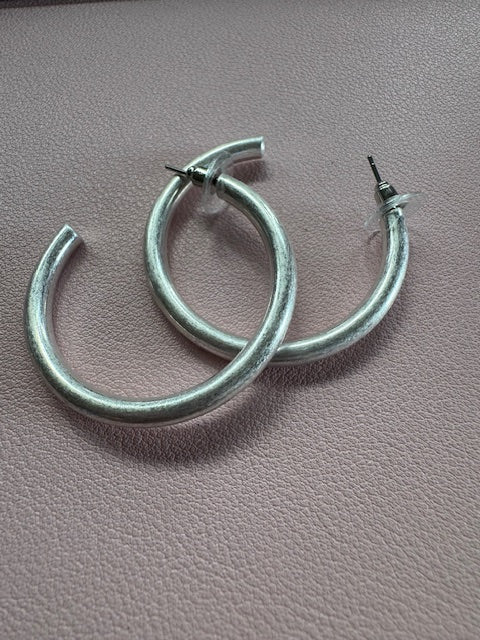 Large Brushed Metal Hoop 40mm