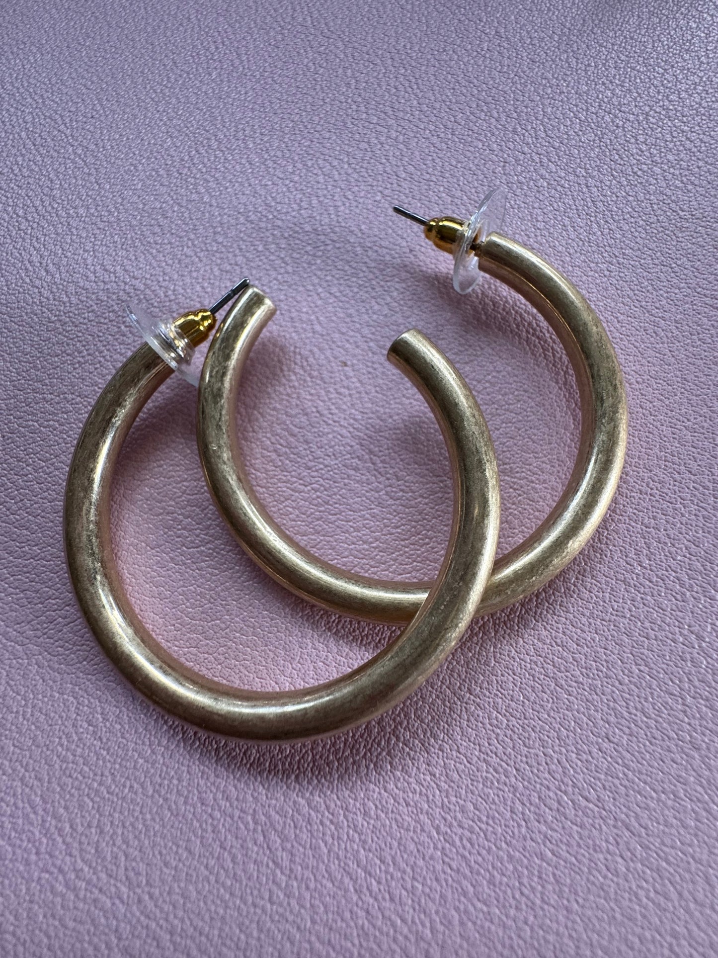 Large Brushed Metal Hoop 40mm