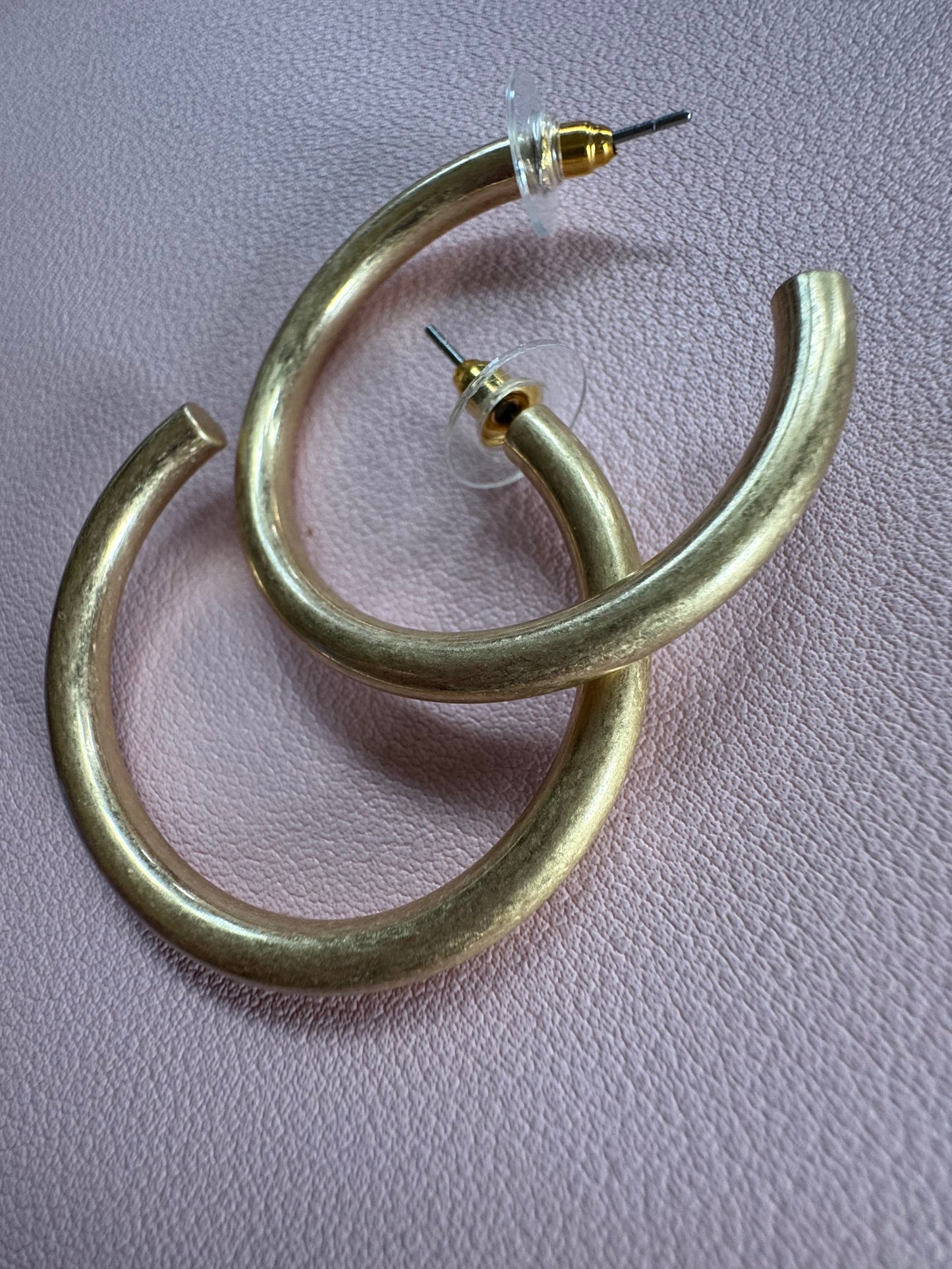 Large Brushed Metal Hoop 40mm