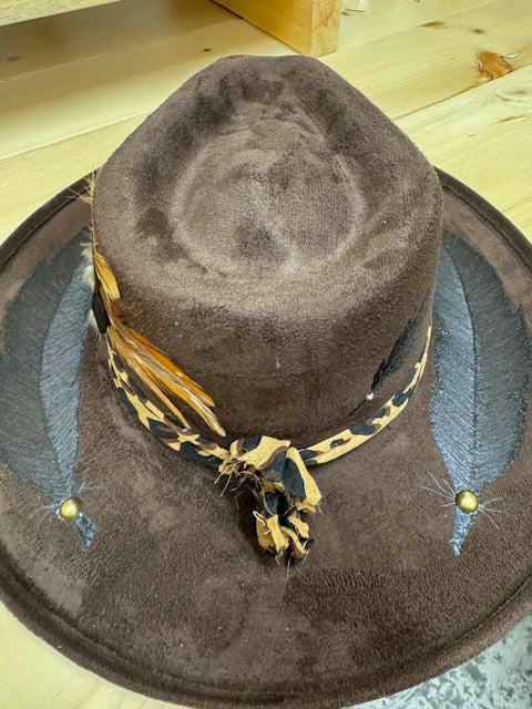 Jordan Chocolate Faux Suede Pencil Brim Rancher