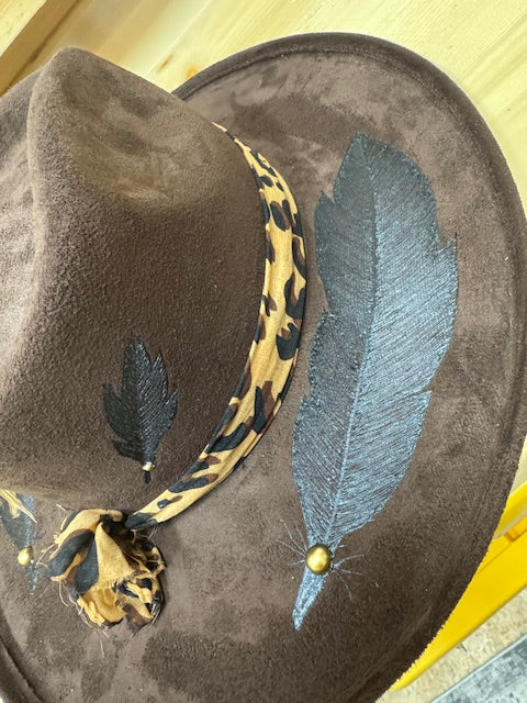 Jordan Chocolate Faux Suede Pencil Brim Rancher