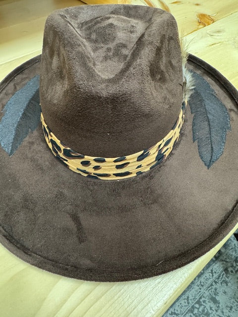 Jordan Chocolate Faux Suede Pencil Brim Rancher