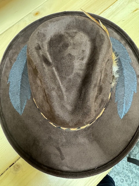 Jordan Chocolate Faux Suede Pencil Brim Rancher