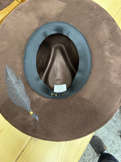 Jordan Chocolate Faux Suede Pencil Brim Rancher
