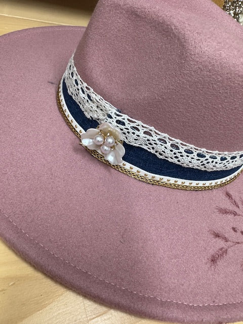 Desi Blush Pink Rancher with Pearl Accents