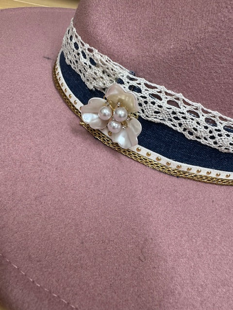 Desi Blush Pink Rancher with Pearl Accents