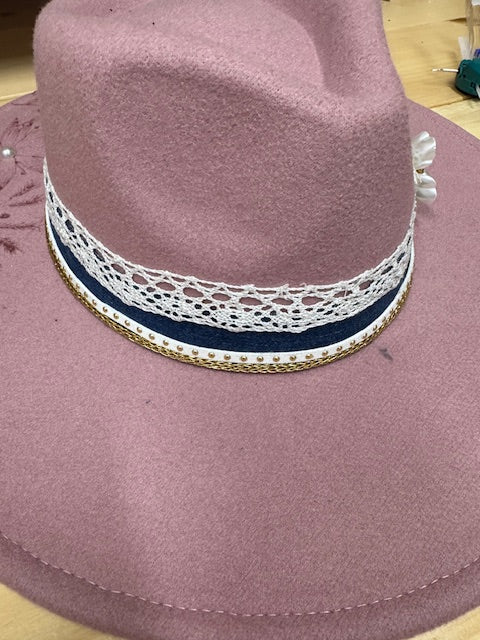Desi Blush Pink Rancher with Pearl Accents