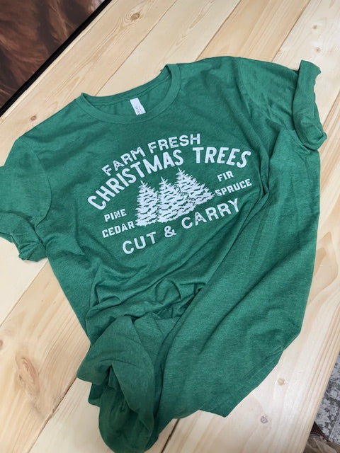 Farm Fresh Christmas Trees Tee - Green