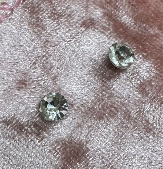 Silver Rhinestone Post Earrings