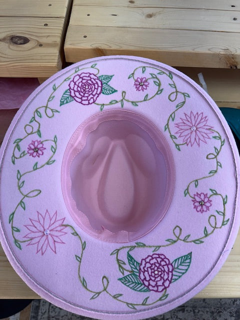 Gracie Pink Rancher Hand-Burned and Painted
