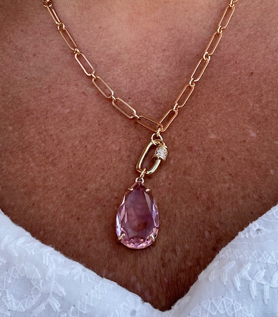 Teardrop Paperclip Chain Necklace