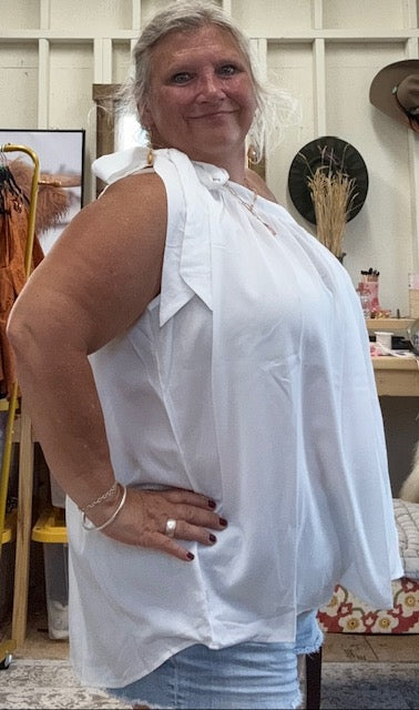 Shoulder Tie Blouse