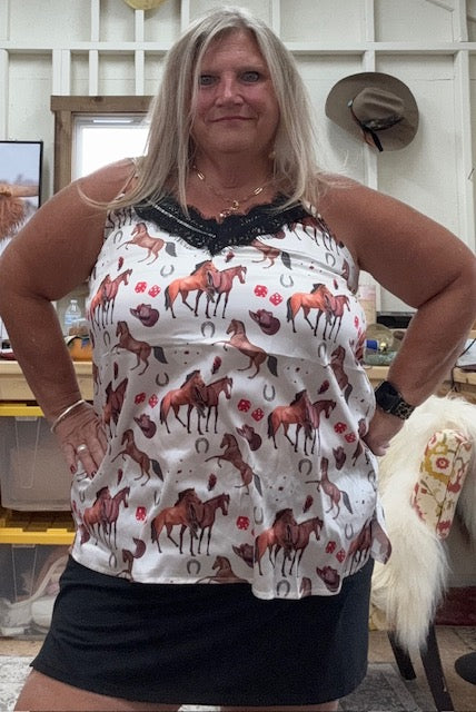 Western Rodeo Satiny Camisole