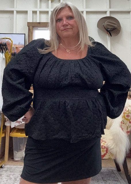 Jacquard Peasant Blouse