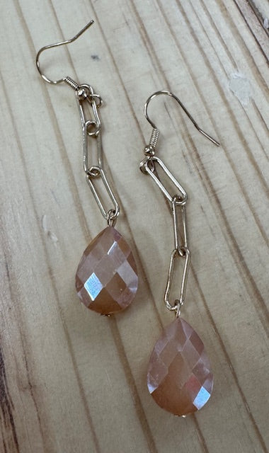 Champagne and Gold Dangle Earrings