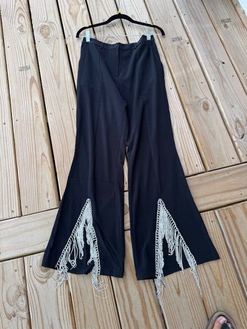 Western Rhinestone Split Bell Pant