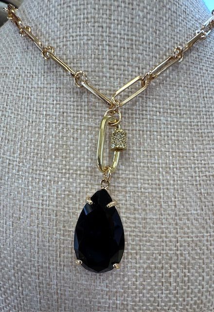 Teardrop Paperclip Chain Necklace