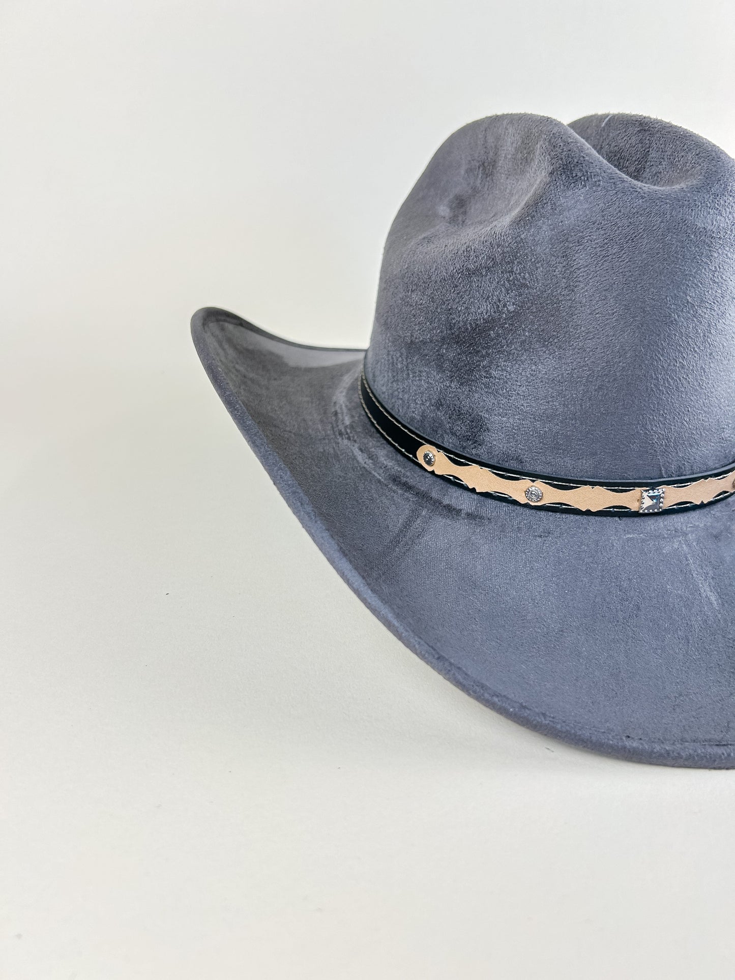 Texana Vegan Suede Cowboy Hat - Charcoal